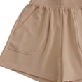 thumbnail image 5 of Women's Cotton Casual Pants, High Waisted Loose Fit Shorts with Pockets, Flowy Comfortable Beach Lounge Athletic Yoga Running, Ladies | VerBelle,Coffee XL, 5 of 5