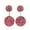 Pink, variant on Pave AB 2-Sided Clay Earrings Ear Studs Round Rhinestone W/ Stoppers - Clay & Rhinestone, 1 Pair