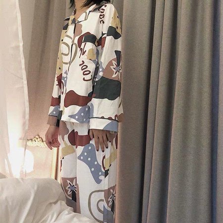 

Plaid Casual Pajama Sets Women Single Breasted Ins Japan Turn-down Collar Nightwear Spring Fall Elastic Waist Homewear New Mujer