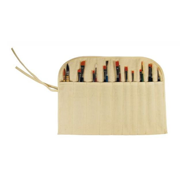 Black Heritage Arts Holds 12-18 Long Brushes Roll-Up Brush Holder with Hook and Loop Closure HC9207 