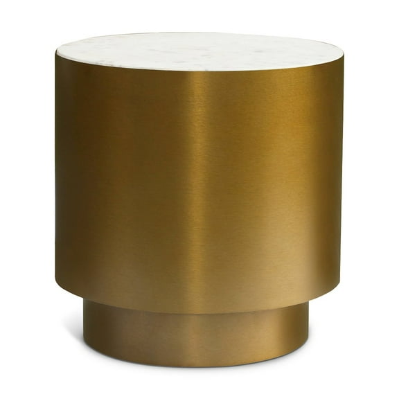 Meridian Furniture Presley Contemporary Marble End Table in Gold