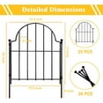Decorative Metal Garden Fence 6 Panels, 32in (H) x 12.2ft (L) No Dig