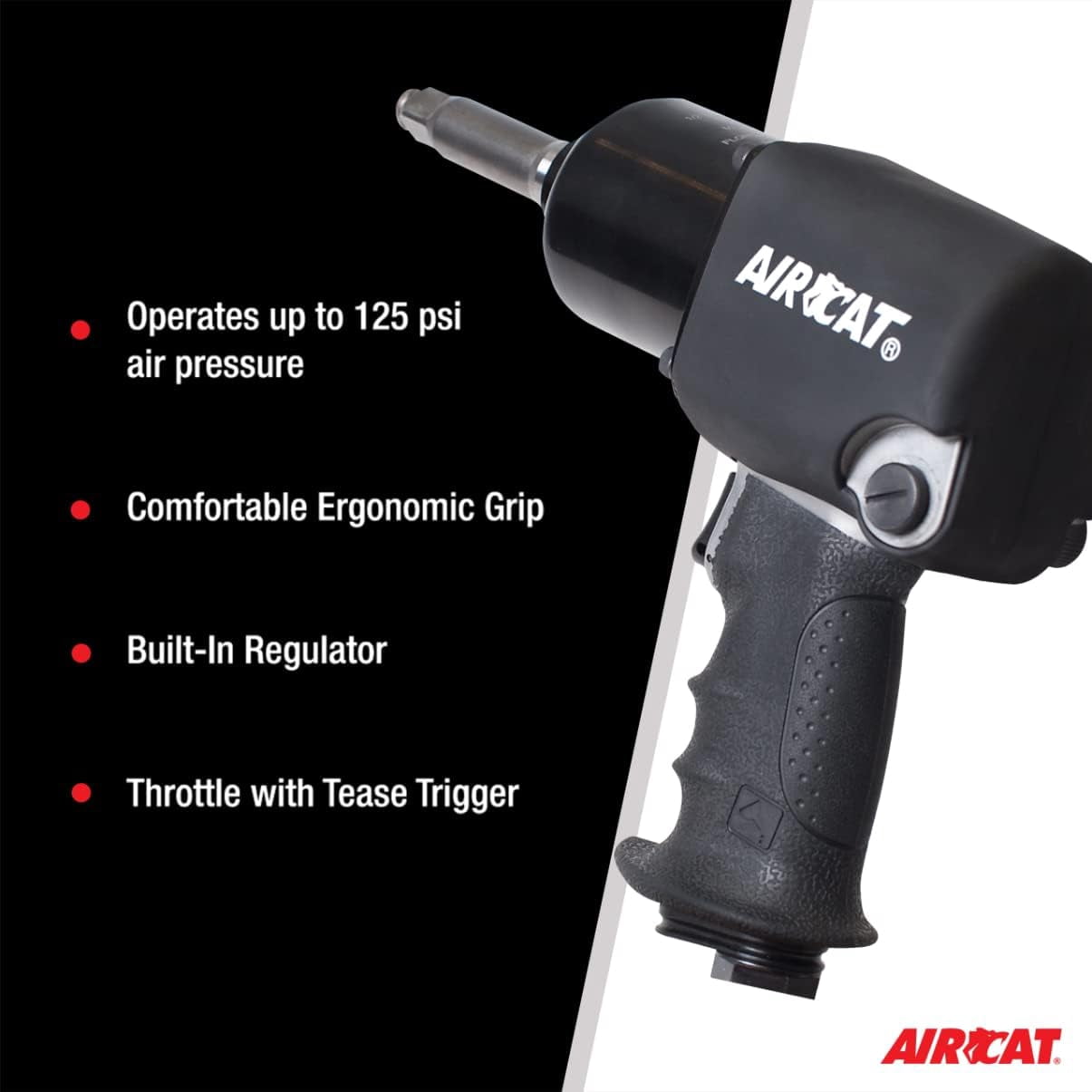 AIRCAT Pneumatic Tools 1460-XL-2: 1/2-Inch High Air Pressure Impact Wrench 900 ft-lbs - 2-Inch Extended Anvil