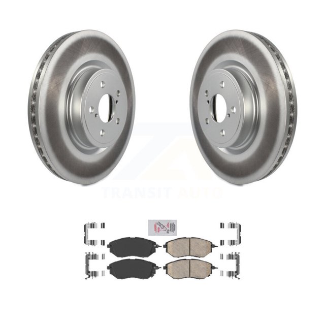 Transit Auto Front Coated Disc Brake Rotors and Ceramic Pads Kit for Car Subaru Forester Outback Legacy KGA-100449