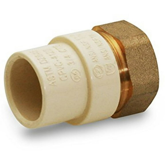 Supply Giant BRCPF034-NL 3/4" Lead Free Adapter Fitting with a Brass Female and a CPVC Connect