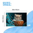 thumbnail image 2 of BaHomeck placemats Set of 4 rectangle Linen Cotton Placemats for Dining Table Washable Heat Resistant,18*12inch,Cute Orange Kitten Sitting In Polka Dot Coffee Cup, 2 of 4