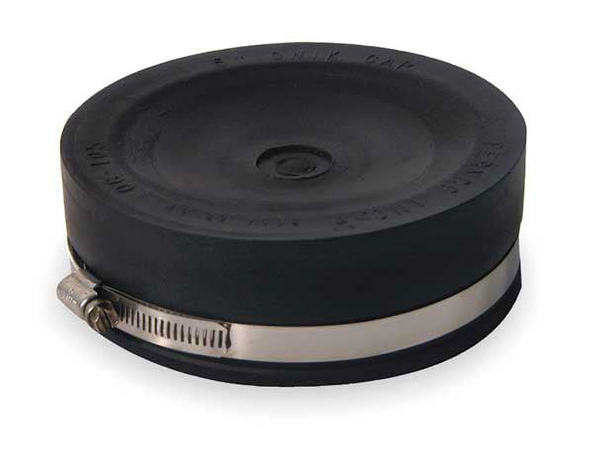 Supply Giant Flexible PVC Pipe Cap With Stainless Steel Clamps - 3 Inch Black (Pack Of 2)