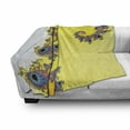thumbnail image 3 of Fractal Soft Flannel Fleece Blanket, Trippy Seahorse Pattern with Vortex Turning Swirled Petals Fantasy New Image, Cozy Plush for Indoor and Outdoor Use, 60" x 80", Earth Yellow Blue, by Ambesonne, 3 of 6