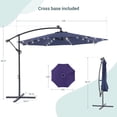 thumbnail image 5 of Sonerlic 10ft LED Outdoor Patio Offset Hanging Umbrella with Steel Frame for Yard, Poolside and Deck, Navy Blue, 5 of 7