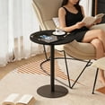 thumbnail image 6 of C Shaped Side Table, Round End Table, Tv Trays Table for Couch, Small Snack Table with Metal Leg for Living Room, Bedroom, Bedside, Sofa and Office (Black), 6 of 16