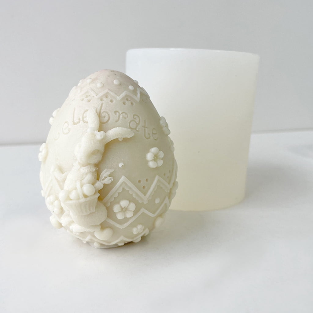 3D Egg Rabbit Silicone Mold Easter Candle Mold DIY Handmade Craft Soap Mold Chocolate Candy Cake Decorating Tools