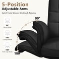 thumbnail image 6 of BOSSIN Cross Legged Office Chair with Flip-up Armrests, 135° Reclining Ergonomic Executive Chair for Big and Tall, Wide Seat Computer Desk Chair with Wheels, Black, 6 of 9