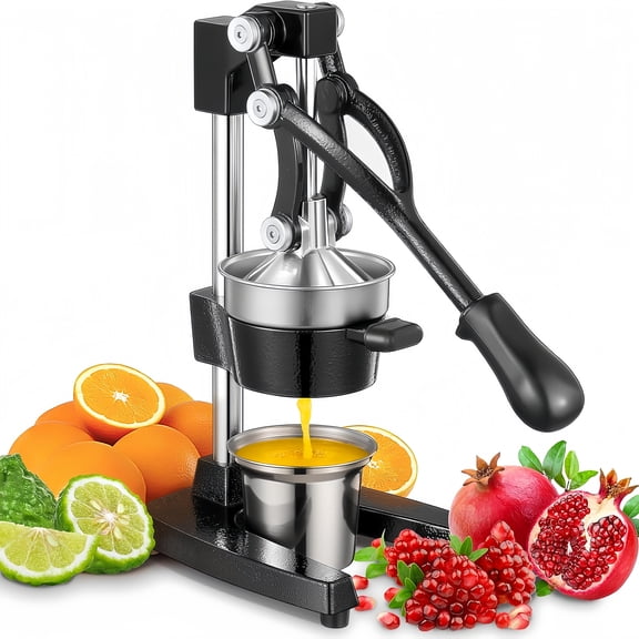 Cast Iron Juicer Hand Press for Lemon Pomegranate Lime Citrus Fruits,Heavy-Duty Manual Juicer Press, Orange Crush Machine, Orange Juicer Squeezer, Easy Clean(black)