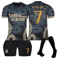 thumbnail image 1 of 23-24 Real Madrid Dragon Black Special Edition Fotbollströjor Barnfotbollsutrustning No.7 Vini S, 1 of 2