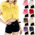thumbnail image 6 of Gpaecead Women's Short Faux Fur Jacket - Plush Pile Long Sleeve Cropped Coat Purple, 6 of 6