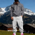 thumbnail image 2 of fheaev Hooded Tracksuit for Men Sweatsuit Casual Pullover Long Sleeve Drawstring Sweatshirt Jogging Sweatpants 2 Piece Sportsuits with Pockets, 2 of 7