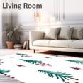 thumbnail image 2 of ODIKA 5'x7' Machine Washable Non-Slip Area Rug, Winter Woodland featuring Fir Tree Cluster Arrangement High Traffic Rug, Green, 735659, 2 of 7