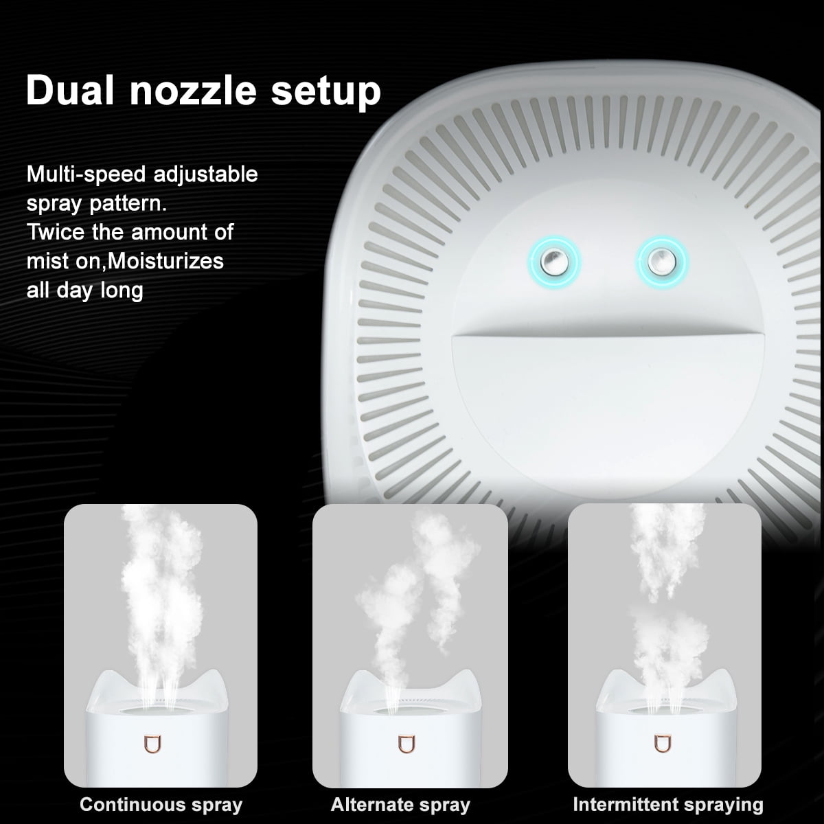 RAPOBRIX 3L Cool Mist Ultrasonic Humidifier - Top Fill with Colorful Cat LED Light
