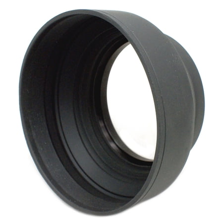 DSLRKIT 52mm 3-in-1 Collapsible Rubber Lens Hood - 3-Stage for Wide/Telephoto Lenses