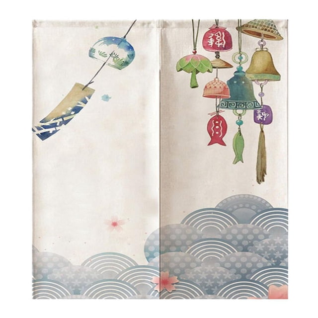 Cortina de puerta japonesa para decoración del hogar, 8 cm Campanas de viento