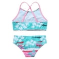 thumbnail image 5 of iEFiEL Little Girls Swimwear Tropical Holiday Bathing Suit Flounce Top with Briefs Set Green 9-10, 5 of 7