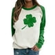 thumbnail image 1 of St Patricks Day Loose Long Sleeve Shamrock Pattern Lucky Irish Shamrock Print Pullover Top L, 1 of 1