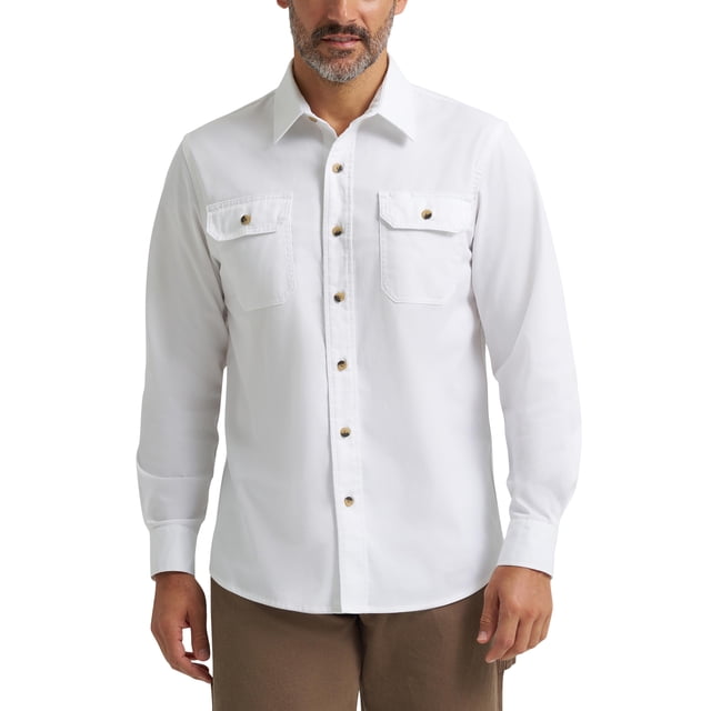 Camisa clásica de manga larga para hombre Wrangler Authentics blanca