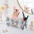 thumbnail image 5 of BZSMCE Acrylic 4 Compartments Pencil Holder Organizer Makeup Brush Holder In Blue Floral Crown Bunny Pattern, 5 of 7