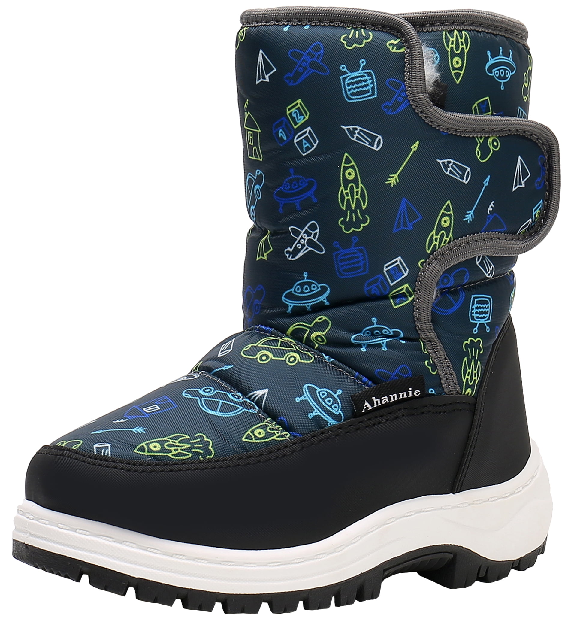 Ahannie Toddler Boys Girls Snow Boots,Kids Warm Insulated Winter