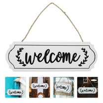 FUTUREORYY Rustic Welcome Sign 1Set Front Door Decoration White Rectangular Wood Greeting For Friends