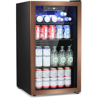 Mini Fridge-30 Bottle Beverage Refrigerator Wine Cooler Glass Door  Refrigeration Black 34“ Dual Zone Wine Cooler Refrigerator  Built-in/Under-Counter