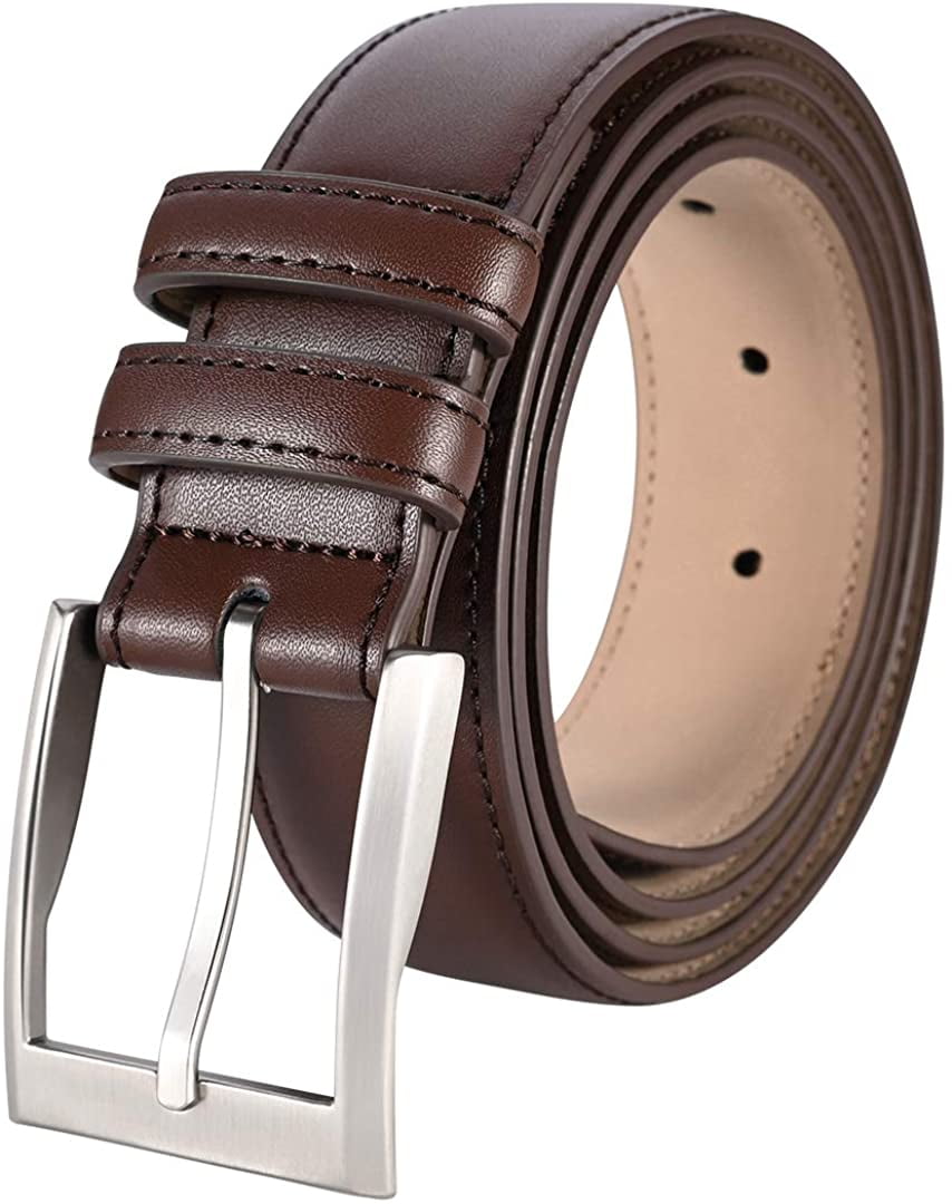 Mens Genuine Leather Belt Casual Formal Jeans Belts for Men Alloy Prong Buckle by JasGood