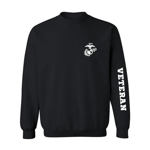 Marine "Veteran" white sleeve print Crewneck Sweatshirt