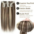 thumbnail image 5 of SEGO Clip in Hair Extensions Human Hair 100% Real Remy Hair 10-24 inch Full Head Thick Hair Pieces Silky Straight Balayage Hair Cleanrance, 5 of 9