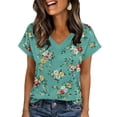 thumbnail image 2 of Blczomt V Neck T Shirts for Women Cute Casual Green T Shirts Graphic 2026 Lightweight Womens T Shirts,L, 2 of 6
