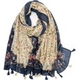 thumbnail image 1 of HSHDLDF Foulard Boho pour Femmes Légère à Imprimé Floral Foulard Automne Hiver Mode Châle à Franges, 1 of 5