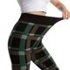thumbnail image 4 of Gibobby Leggings y Mallas vaqueras elásticas para mujer, mallas térmicas a la moda con estampado a cuadros, mallas vaqueras imitación, pantalones para senpararismo, pantalones Yoga（Verde， M), 4 of 4
