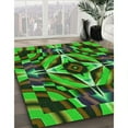 thumbnail image 2 of Ahgly Company Indoor Round Patterned Neon Green Area Rugs, 4' Round, 2 of 6