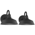thumbnail image 2 of Franklin Iron Works Arnett Rustic Industrial Farmhouse Outdoor Barn Light Fixtures Set of 2 Black Dusk to Dawn Gooseneck 10 1/2" for Exterior Deck, 2 of 8