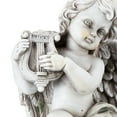 thumbnail image 6 of Northlight Set of 2 Cherub Angels with Instruments Sitting Outdoor Patio Garden Statues 14.75" -, 6 of 9