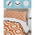 thumbnail image 3 of Twin Quilt Bedding Set, Orange White Geometric Reversible Summer Quilt 3 Pieces, Modern Abstract Art Lightweight Bedspreads Coverlets with 2 Pillow Shams for All Seasons, 3 of 5