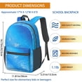 thumbnail image 3 of 17 Inch Lightweight Backpack,PVC Waterproof Oxford Fabric, Ergonomically Designed, with Large Capacity, Frozen Aesthetic Pattern, 3 of 5