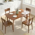 thumbnail image 3 of HOMCOM Mid-Century Modern Dining Table for 4, 47.2" Rectangle Kitchen Table with Wood Veneer Top and Rubber Wood Frame for Dining Room, Walnut, 3 of 10