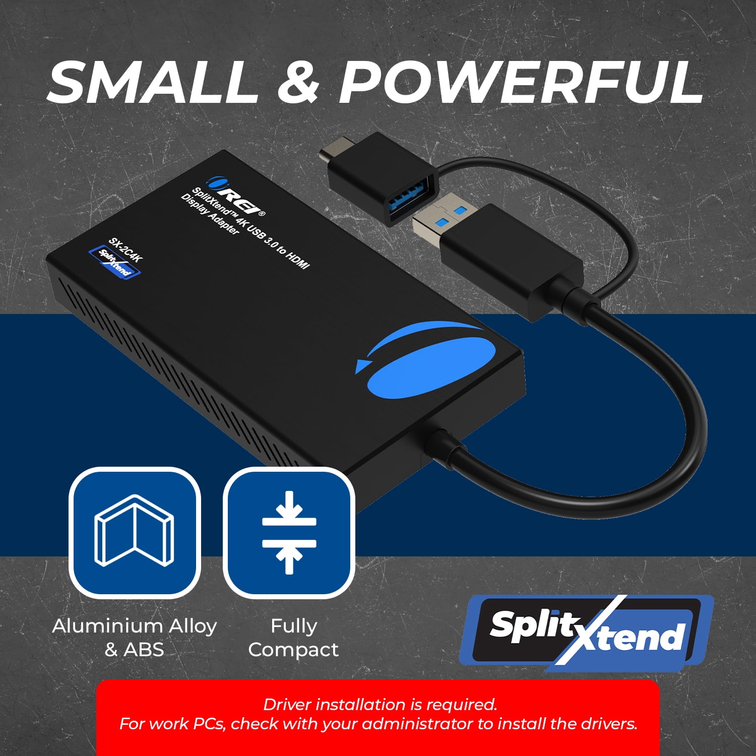 OREI SplitXtend 4K USB 3.0 to HDMI Display Adapter - (SX-2C4K)