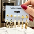 thumbnail image 3 of Women Gold Hoop Earrings Set Thick Twisted Heart Butterfly Multipack Thin Thick Hoops Party Fashion, 3 of 3