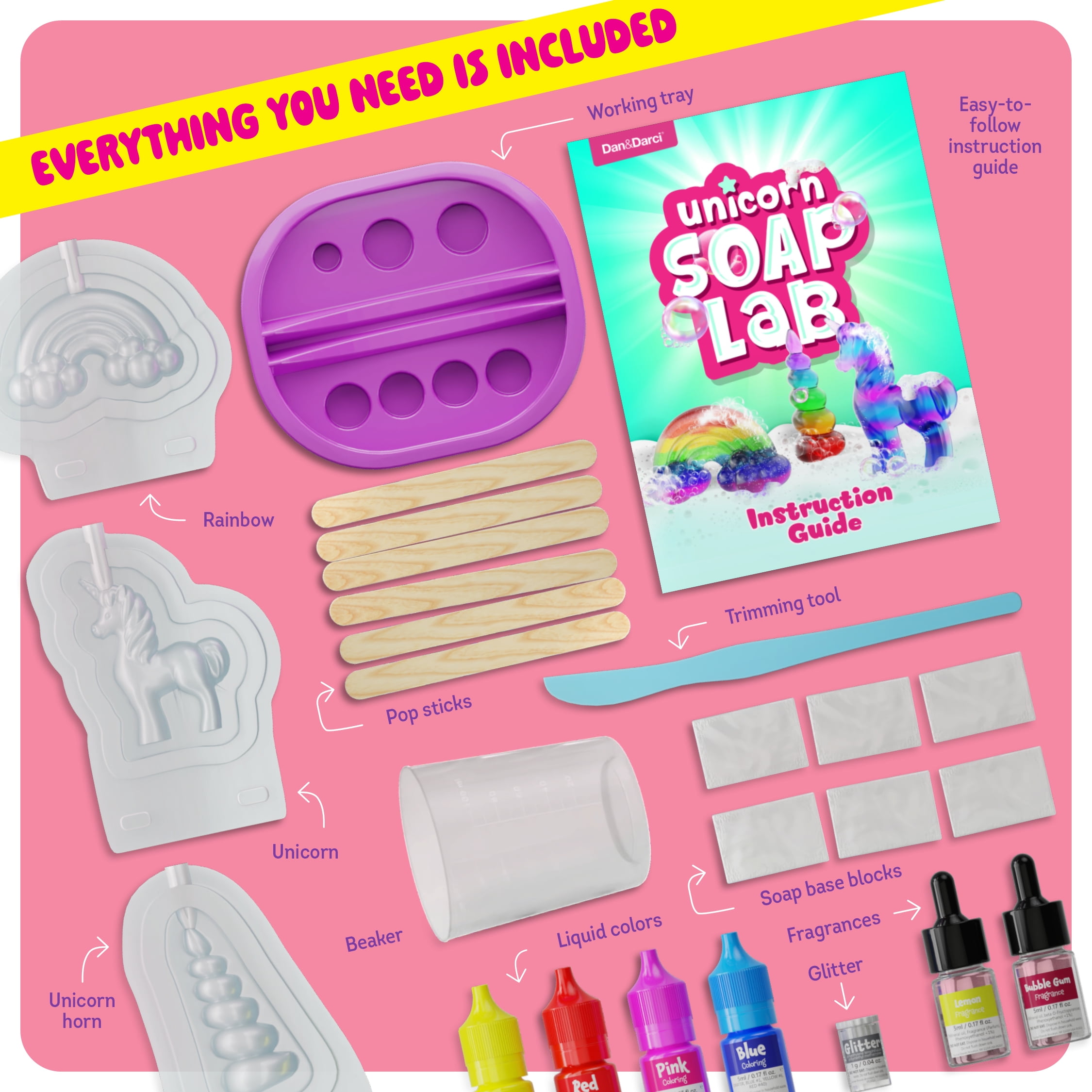 DIY Unicorn Soap Lab Kit for Kids - Girls Crafts - Easter Gifts - Science Activity Kit for Girls - STEM Gift