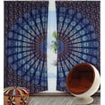 thumbnail image 3 of Boho Floral Blackout Curtains Bohemian Mandala Drapes Decor for Bedroom Living Room Window Drapes Top Room Darkening Curtains 2 Panel Set 90 X 40 Inches, 3 of 4