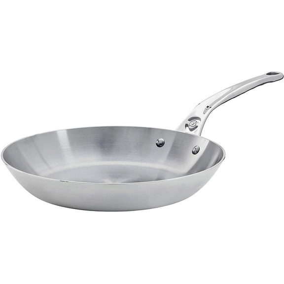 De Buyer Professional 24 cm Iron Mineral B Pro Element Round Frypan with Cast Stainless Steel Handle 5680.24