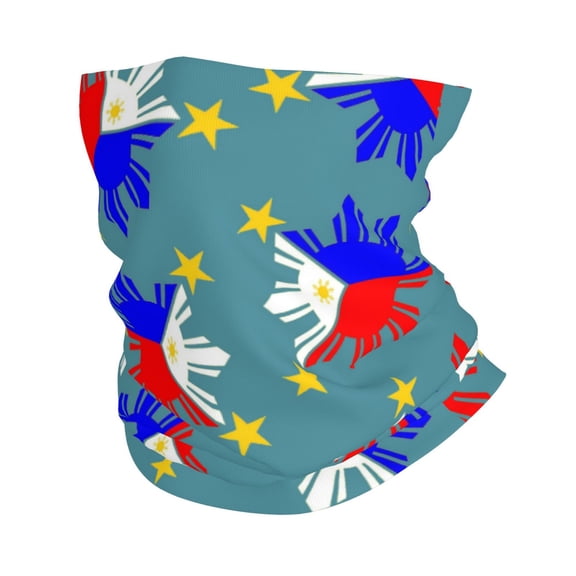 Neck Gaiter Face Mask Men Women Filipino Flag Stars Sun Pattern Seamless Bandana Face Cover Scarf Mask Balaclava Headband