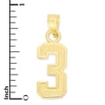thumbnail image 5 of 10k Solid Gold Number Three Necklace with 18" Rolo Chain, #3 Gold Charm Pendant Jewelry for Athletes, Sports Gifts for Him and Her, 5 of 5
